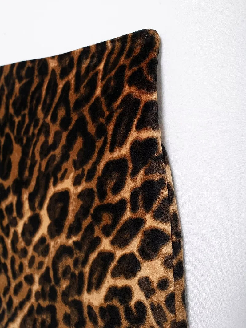 MUJER Leopard Print Blazer for Women Luxury Velvet Women's Blazers Suit Set Long Sleeve Office Blazer Woman Fashion Outerwears