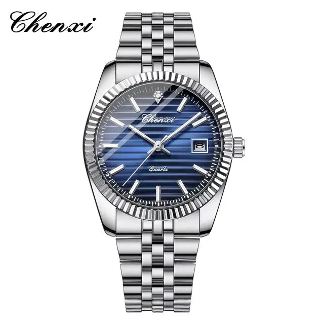 Luminous Date Watch - Waterproof Luxury Stainless Steel Casual Quartz