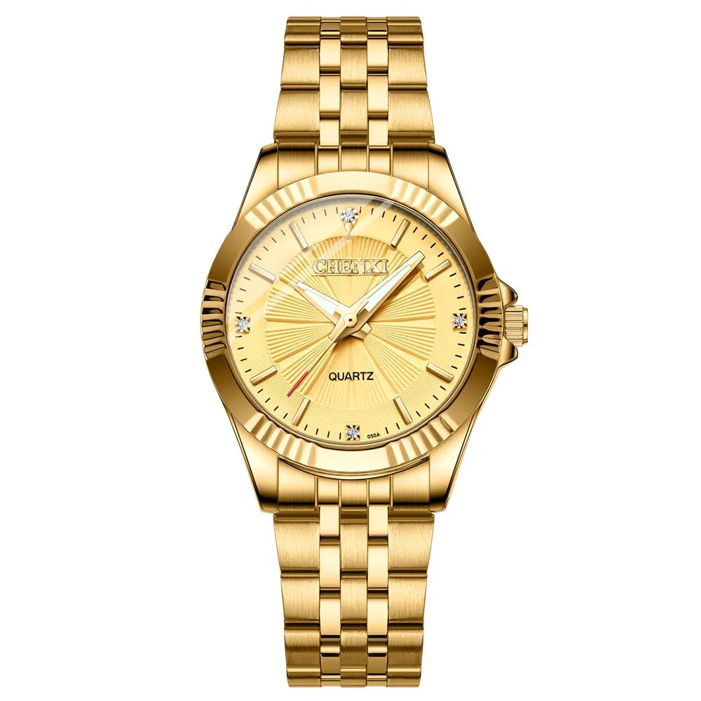 Golden Harmony - Luxury Diamond-Accented Couple's Watch Set
