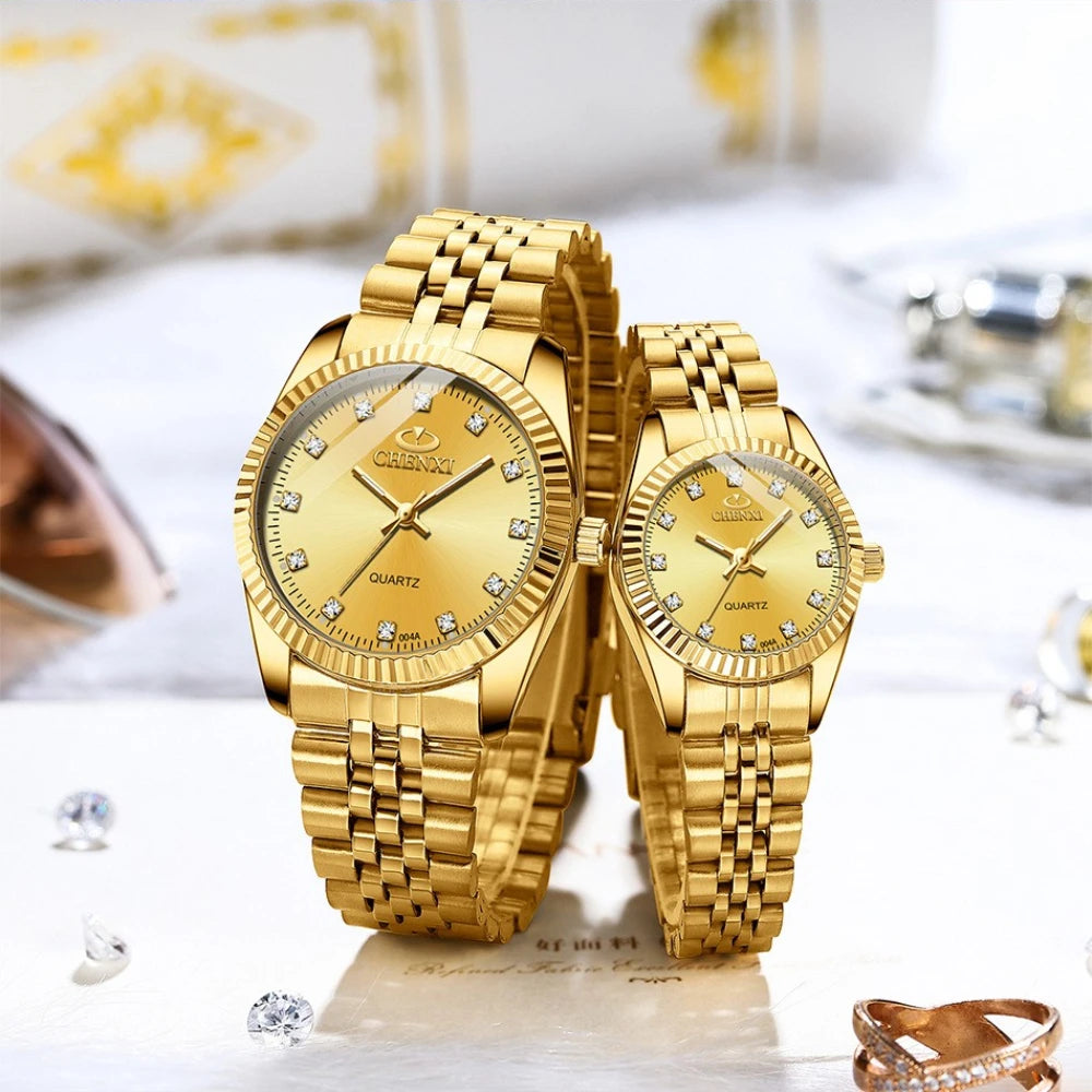 Golden Radiance - Women's Luxury Stainless Steel Quartz Watch