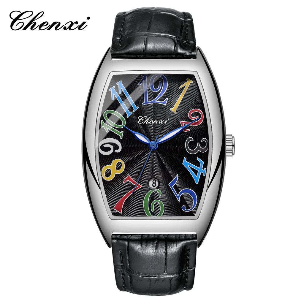 Vintage Arabic Dial Calendar Watch - Waterproof Leather Casual Quartz for Men
