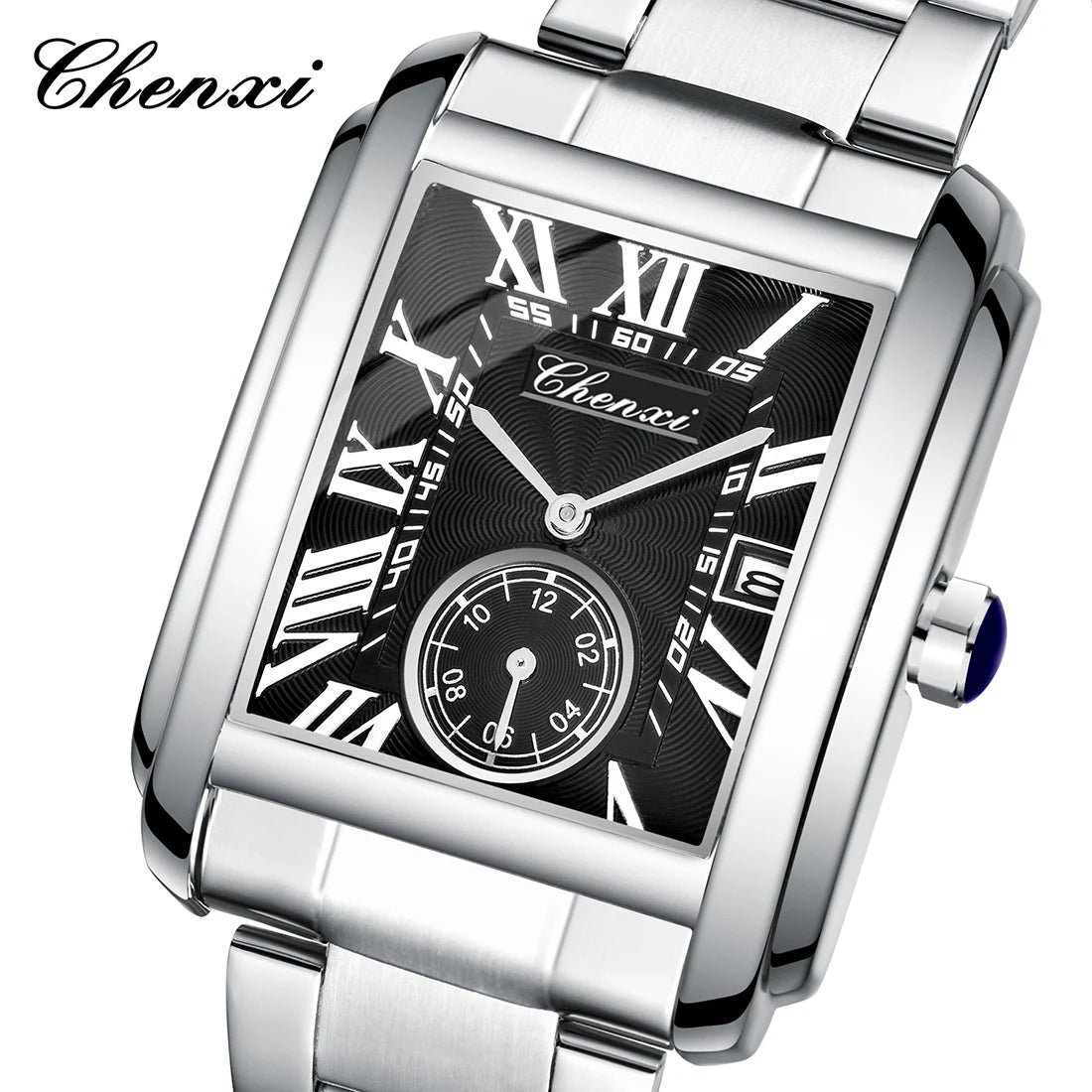 Classic Square Waterproof Watch - Premium Stainless Steel Fashion Quartz