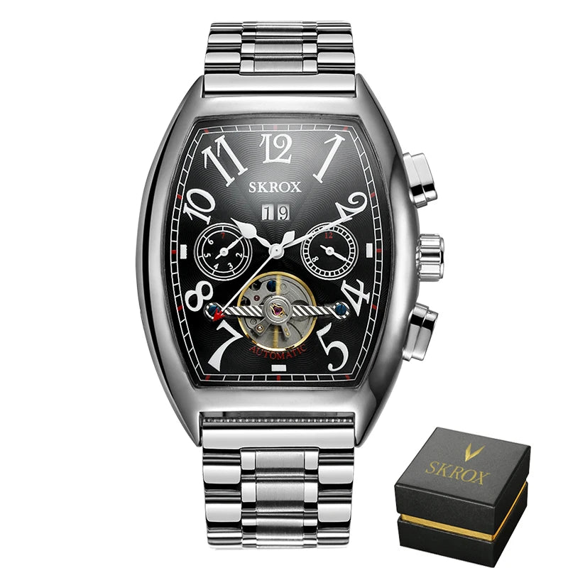 Original Tonneau Tourbillon Automatic Movement Man Watch Mechanical Male Wrist Watches Vintage Luxury Brands Clockwork