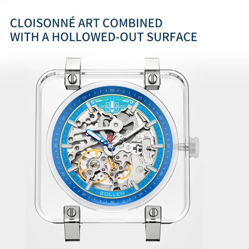 New Skeleton Men Pagani Design Automatic Watch Square Mechanical Watches for Mens Tourbilon Waterproof Wristwatches Reloj Hombre