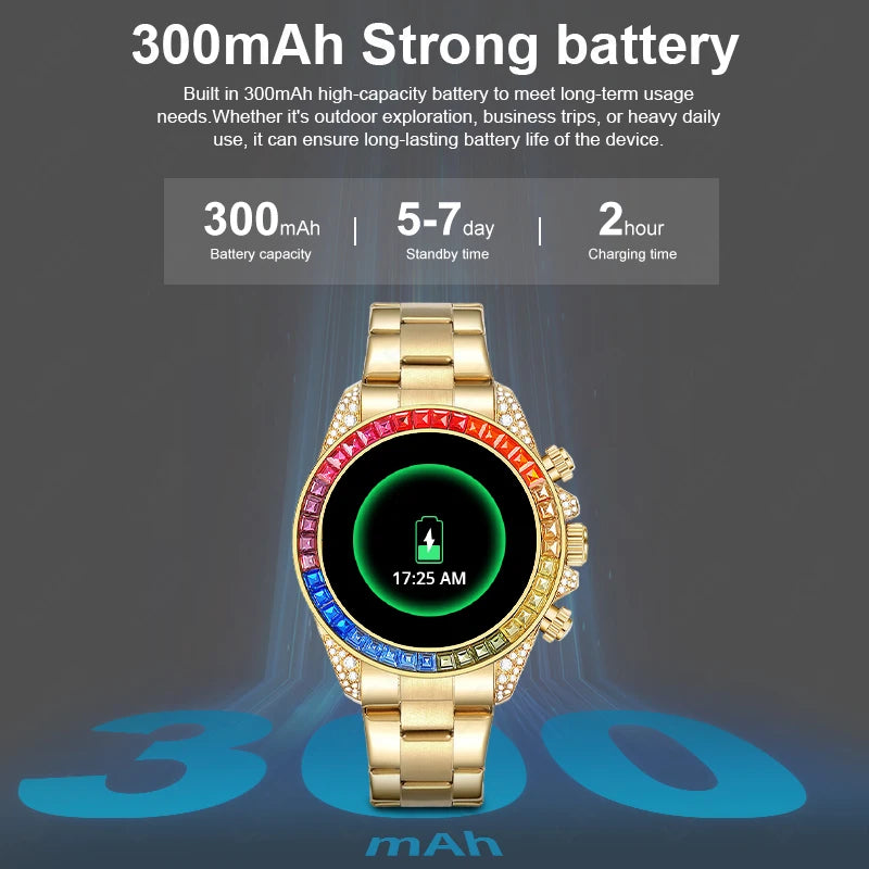 LIGE Diamond Prestige - Luxury Diamond-Studded Steel Business Watch