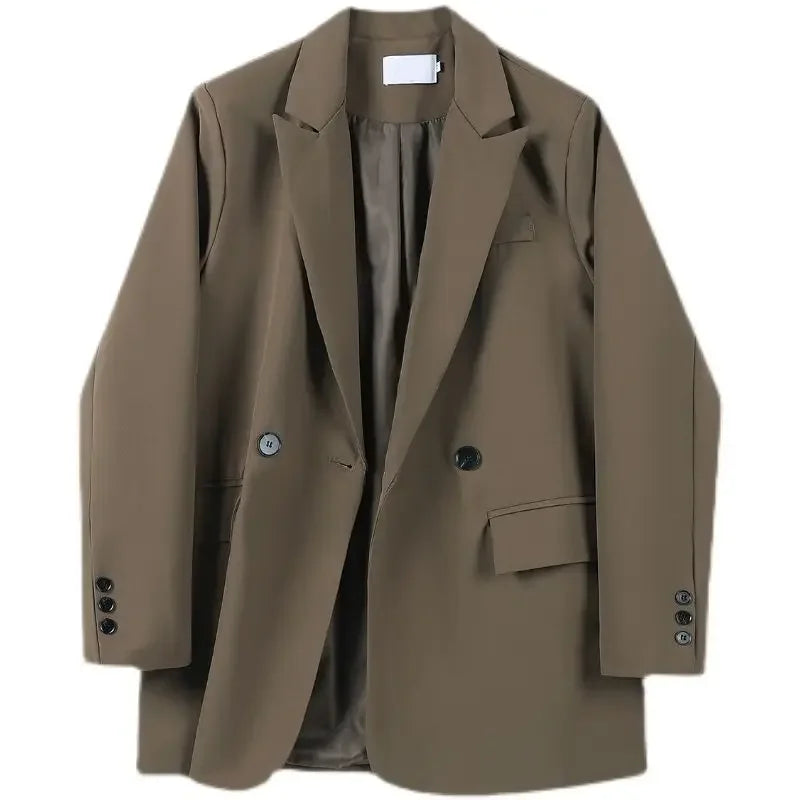 Clothes Jacket Brown Over Coats for Women Black Blazer Woman Dress Outerwears Loose Long Solid on Promotion Sale 2024 Autumn New