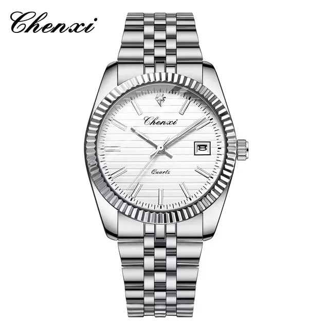 Luminous Date Watch - Waterproof Luxury Stainless Steel Casual Quartz
