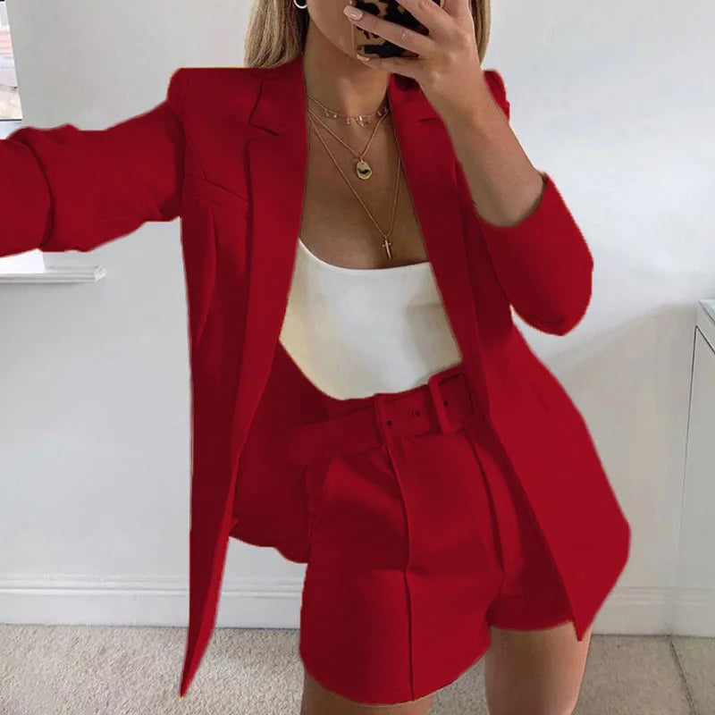Suit Coat Women's Spring 2023 Women's Fashion Set Cross border Small Suit Belt in Europe and America