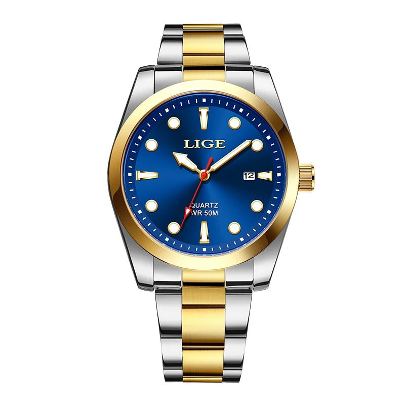 LIGE SlimTech Pro - Ultra-Thin 5ATM Waterproof Sport Chronograph