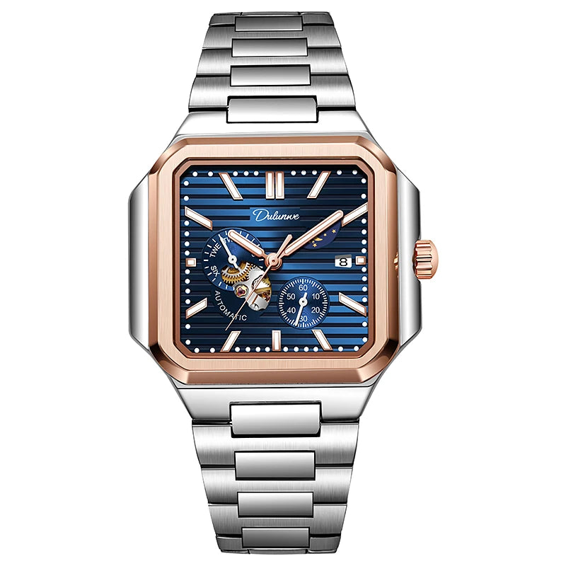 Fashion Men's Moon Phase Sport  Watch Automatic Mechanical Waterproof Luminous Wrist Watches Men Clock Horloges Mannen