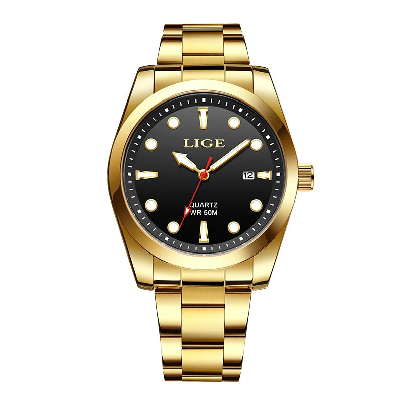 LIGE SlimTech Pro - Ultra-Thin 5ATM Waterproof Sport Chronograph