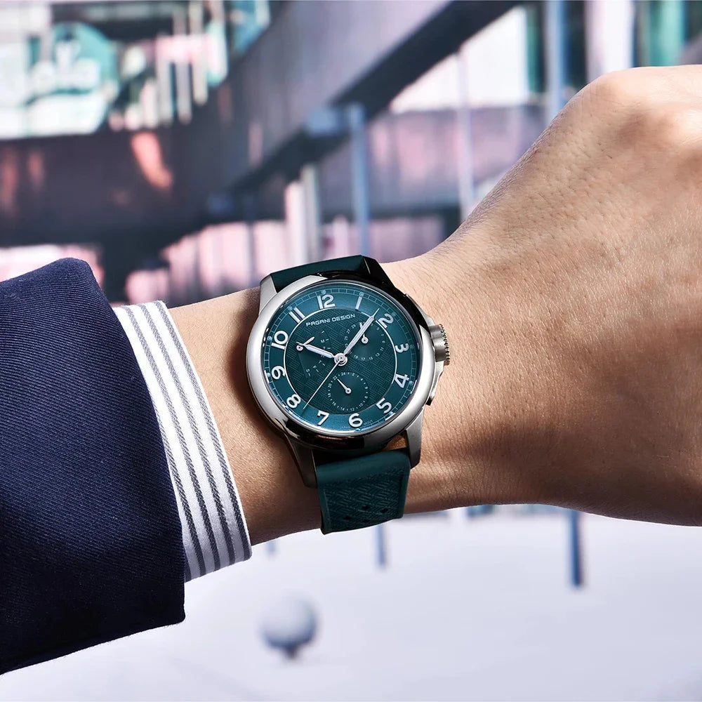 Pagani Design Man Watch 40mm Japan TMI VH88 Movt Sapphire Crystal Calendar 24 Hours 100M Waterproof Quartz Wristwatch reloj homb
