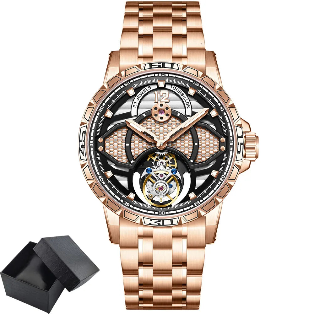 42mm watch New Design Automatic Watch Men's Manual tourbillon Mechanical Watch Luxury Clock Waterproof men's watch