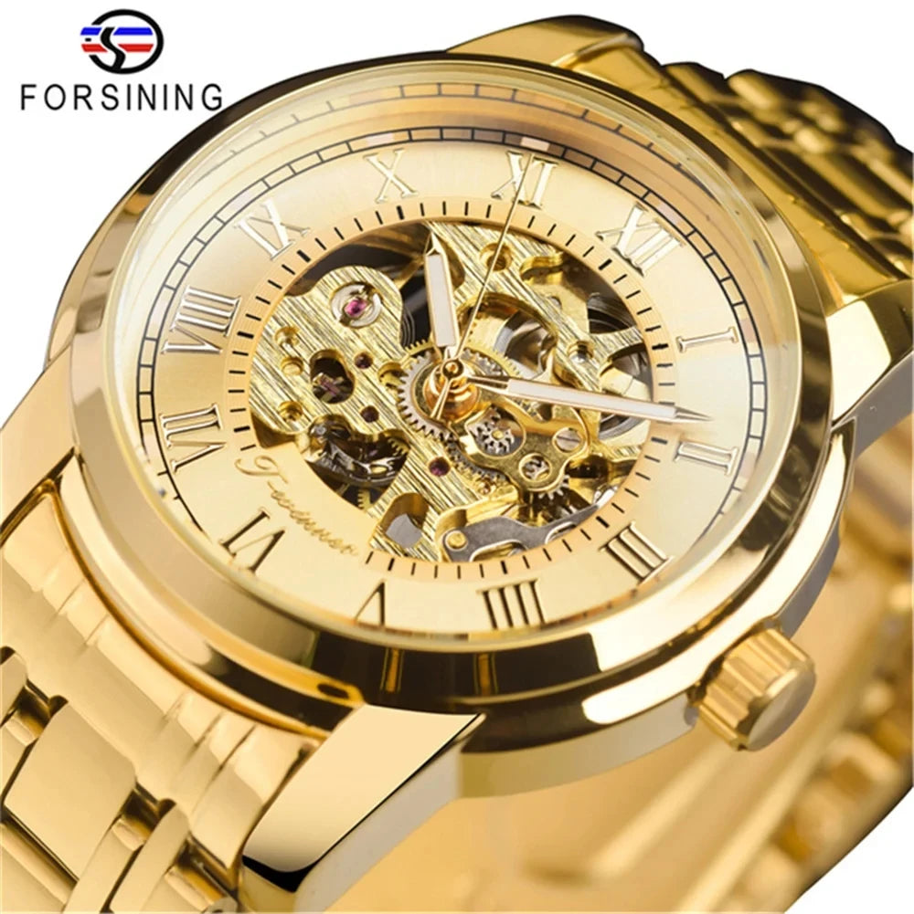 Forsining 349 Skeleton Hollow Mechanical Watch