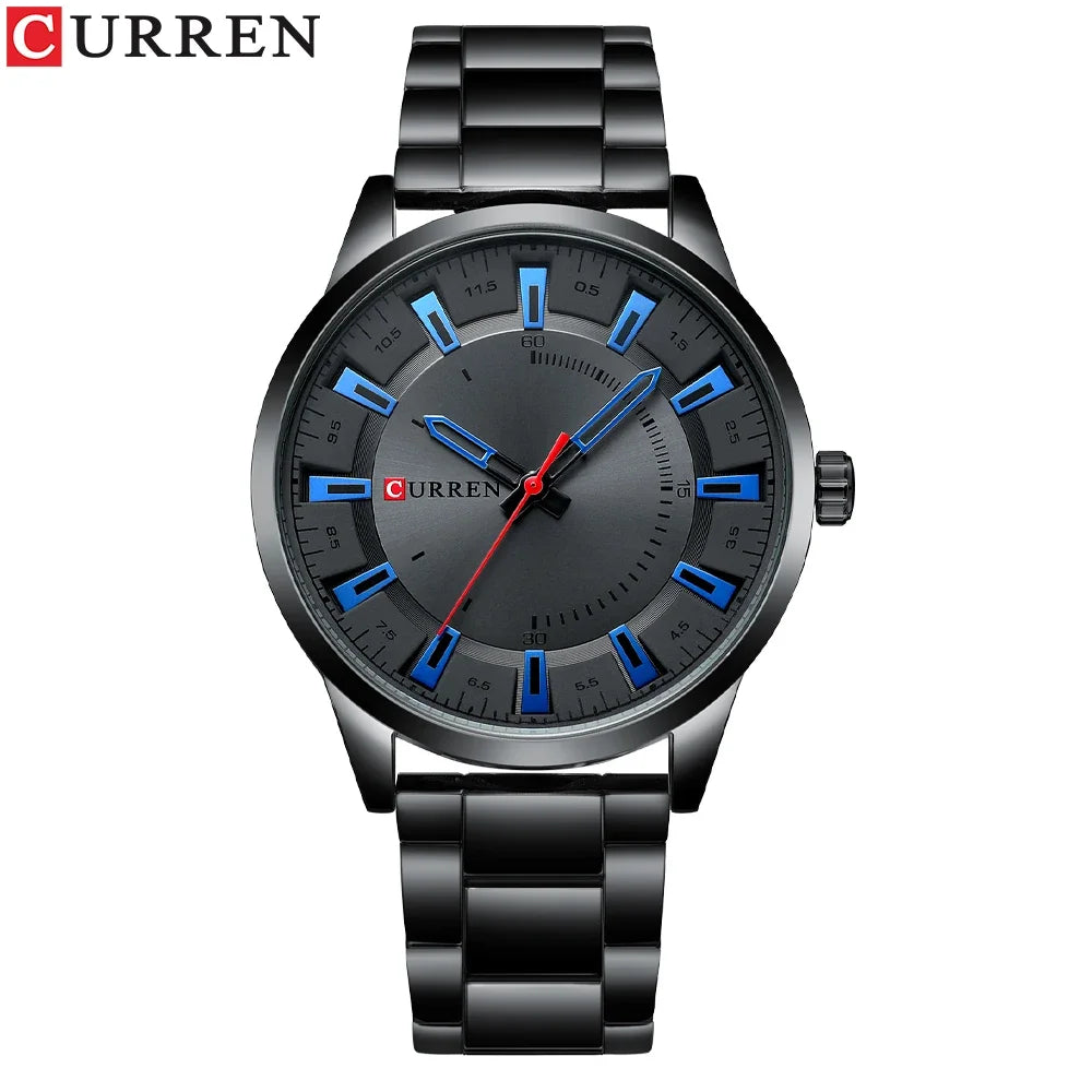 CURREN 8406 Men's Ultra-Thin Business Watch - Stainless Steel Luxury Timepiece