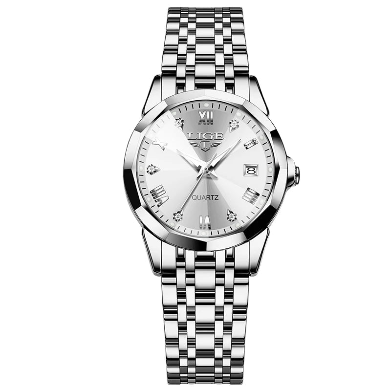 LIGE Top Luxury Elegant Women Watch Fashion Ladies Watch Waterproof Luminous Quartz Wristwatch Reloj Mujer Girlfriend Gifts+Box