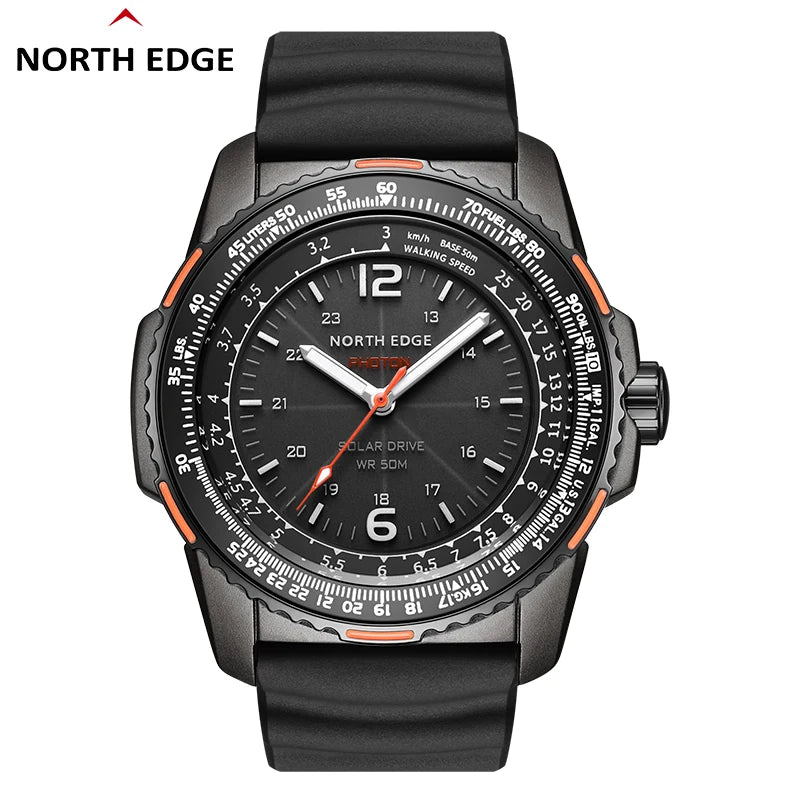 Outdoor Men's Solar Watch Luminous Rotating Bezel Full Metal Dial Business Fashion Outdoor Extra Long Standby Gift
