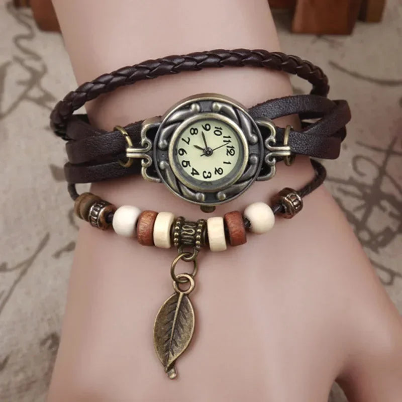 Elegant Fashion Ladies Dress Watches Vintage Wristwatches for Women Leatcher Band Small Dial Female Quartz Watch Montre Femme