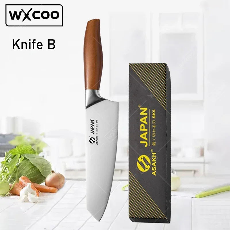 WXCOO Professional Japanese Chef's Knife Hand Forged Kitchen Knife Set Cooking Sashimi Knives Fruit Peeling & Slicing Knife