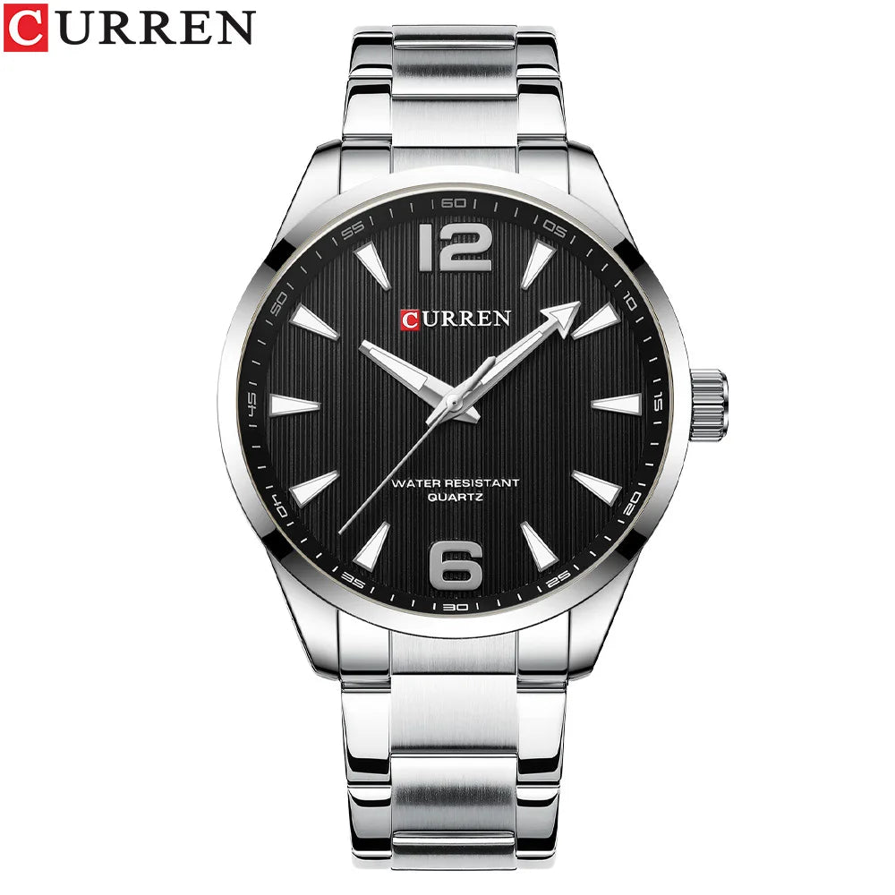 CURREN 8434 Men's Luxury Watch - Luminous Hands Stainless Steel Business