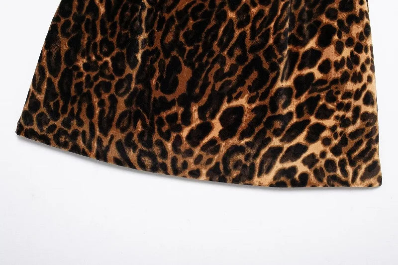 MUJER Leopard Print Blazer for Women Luxury Velvet Women's Blazers Suit Set Long Sleeve Office Blazer Woman Fashion Outerwears