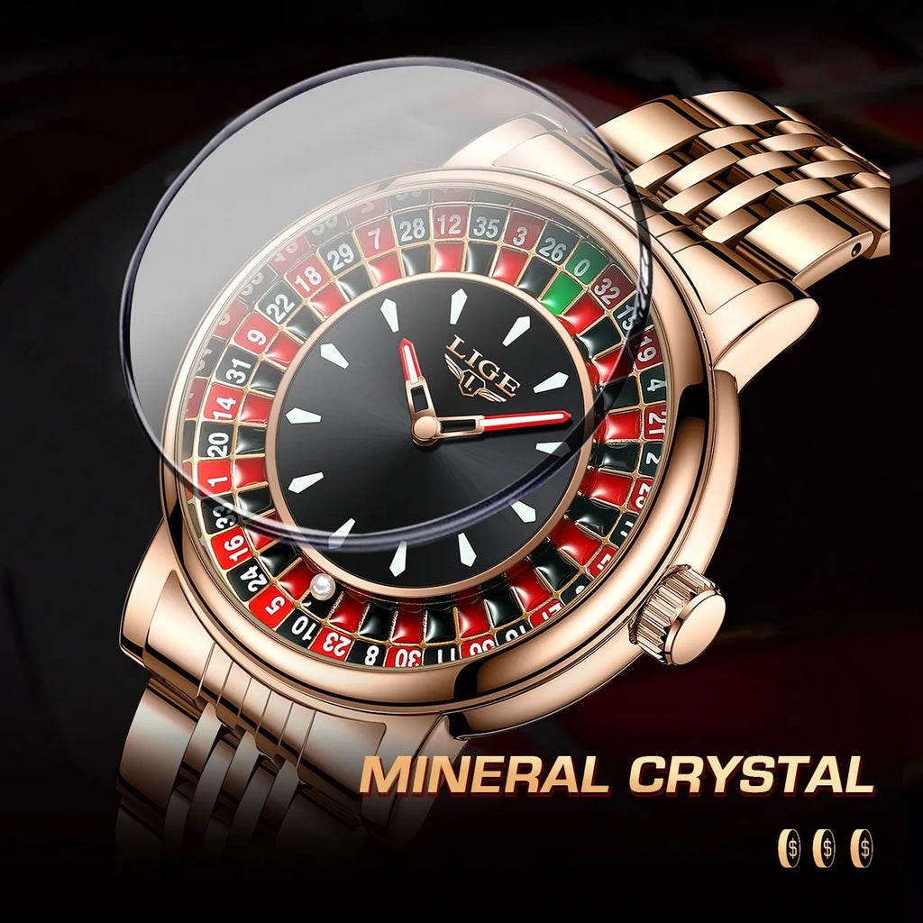 LIGE Turntable Vision - 3D Rotating Dial Business Sport Watch