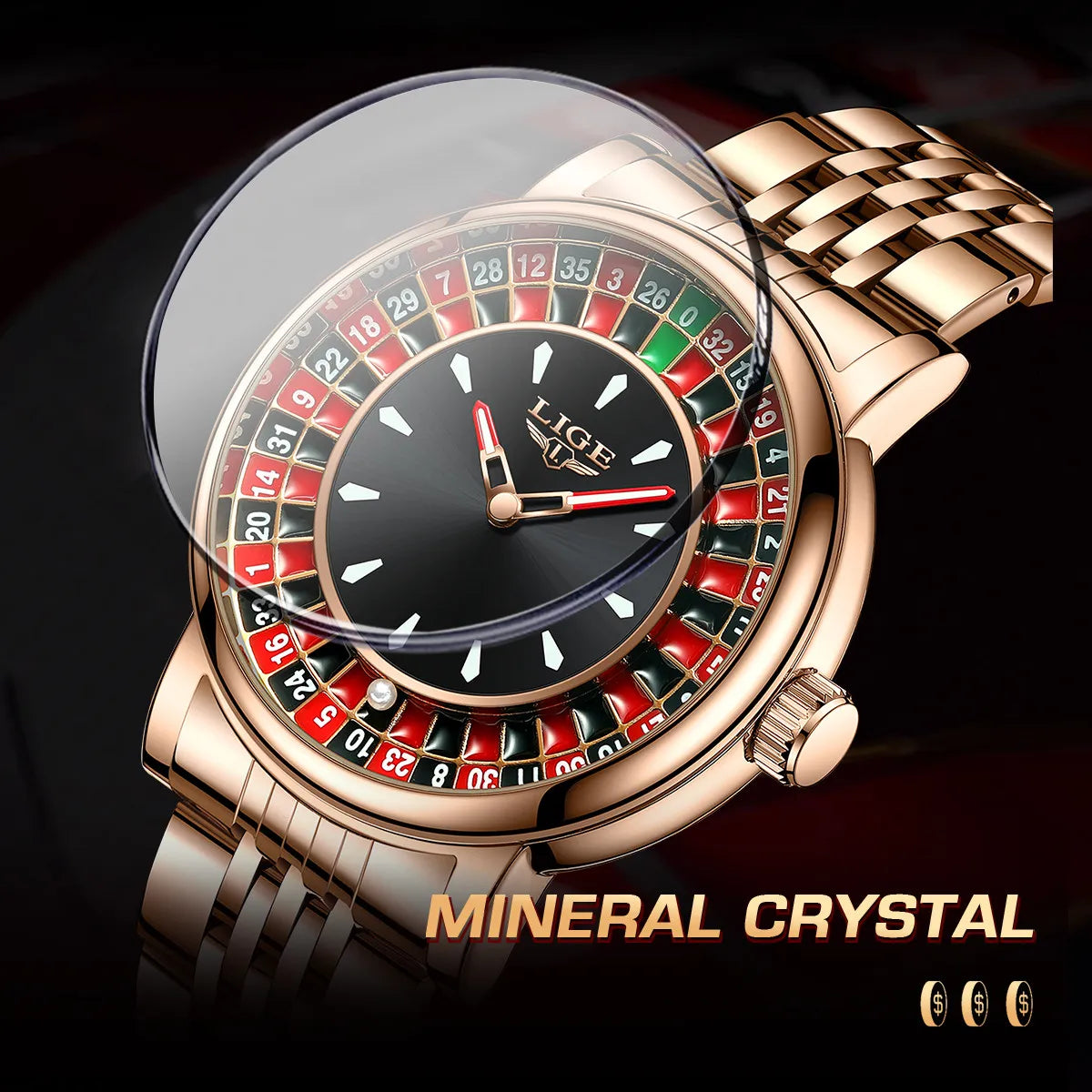 LIGE Turntable Vision - 3D Rotating Dial Business Sport Watch