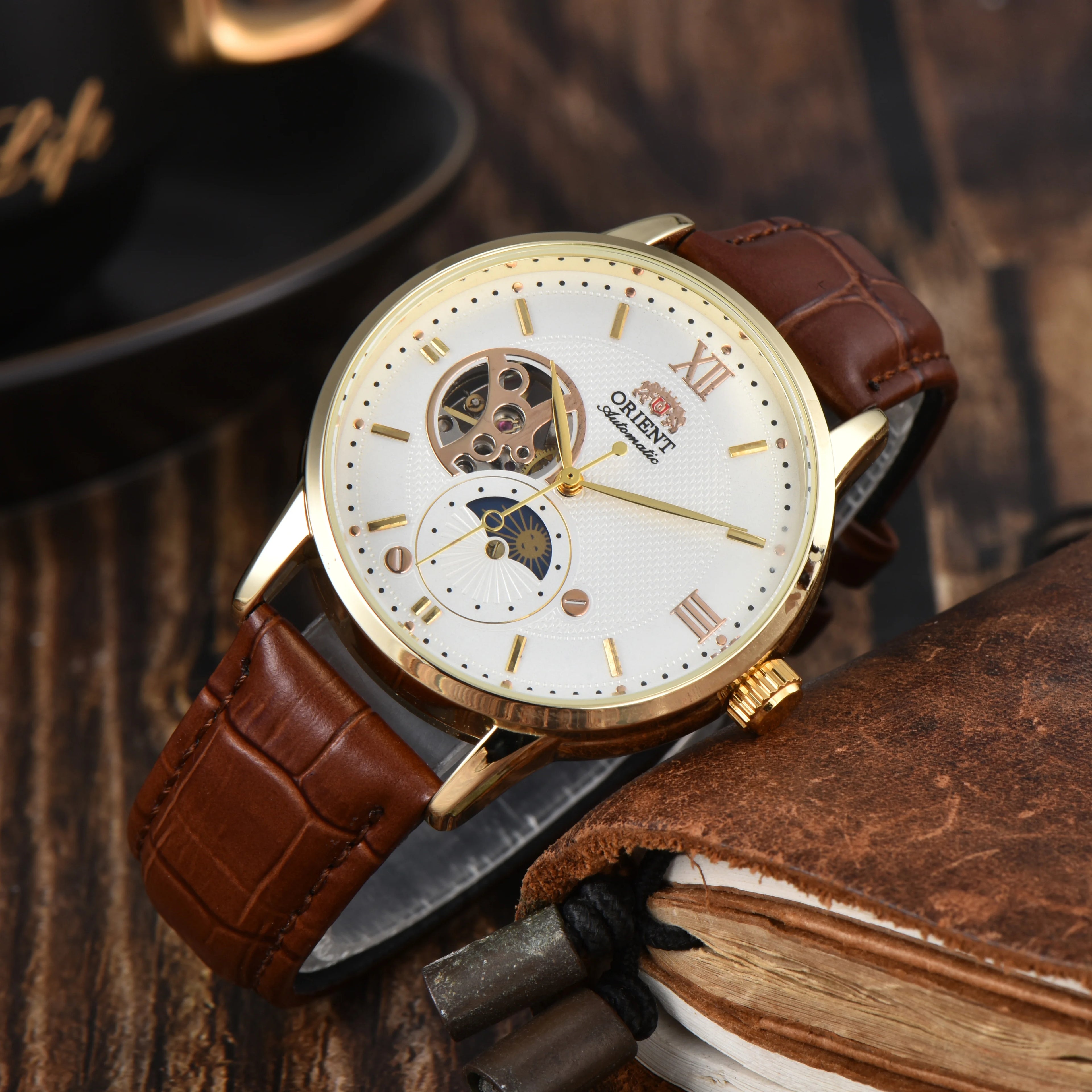 Sport Mechanical Automatic Unisex Watch Sun, Moon, Star, World Time Waterproof Shockproof Full Function Orient Series