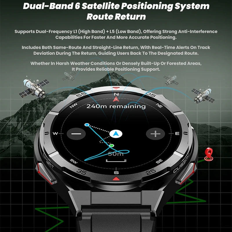 For HUAWEI Dual-Band satellite GPS Sports Smartwatch 1.43'' AMOLED Screen Compass BT 10ATM Waterproof SWIM SmartBracele 2025 New