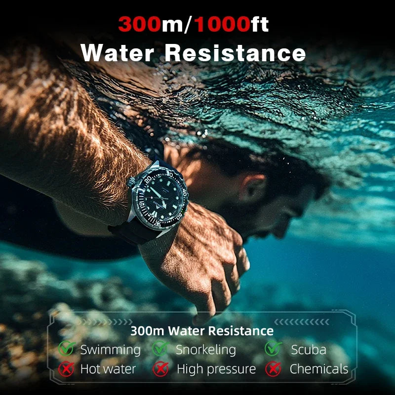 NORTH EDGE TRITON Solar Powered Dive Watch Men Luxury Quartz Watches For Men 316L Stainless Steel Case Waterproof 300M  2025 New