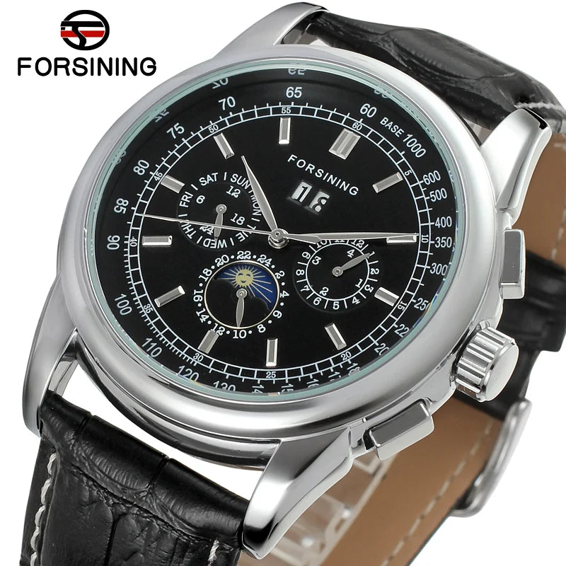 2024New Replica Moon Phase Multifunctional Automatic Man Watch Mechanical Waterproof Leather High-End Luxury Elegant Wrist Clock