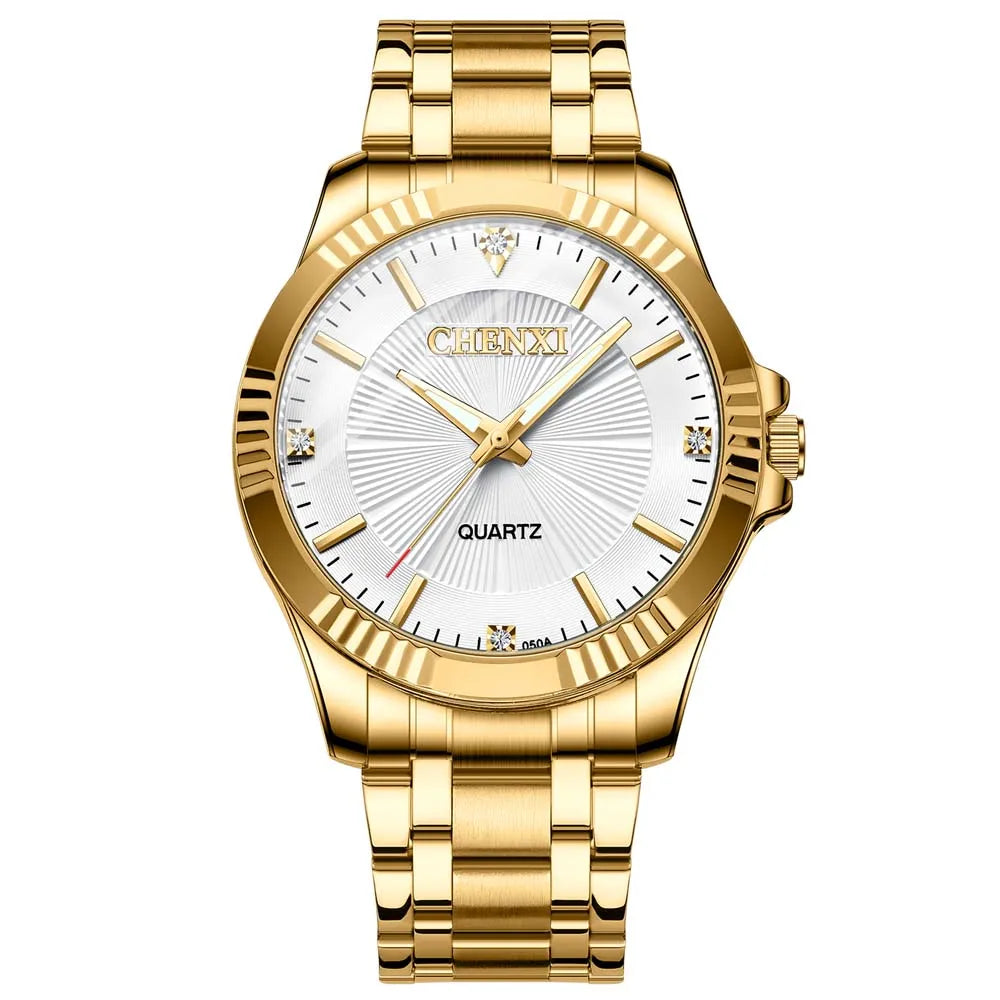 Golden Harmony - Luxury Diamond-Accented Couple's Watch Set