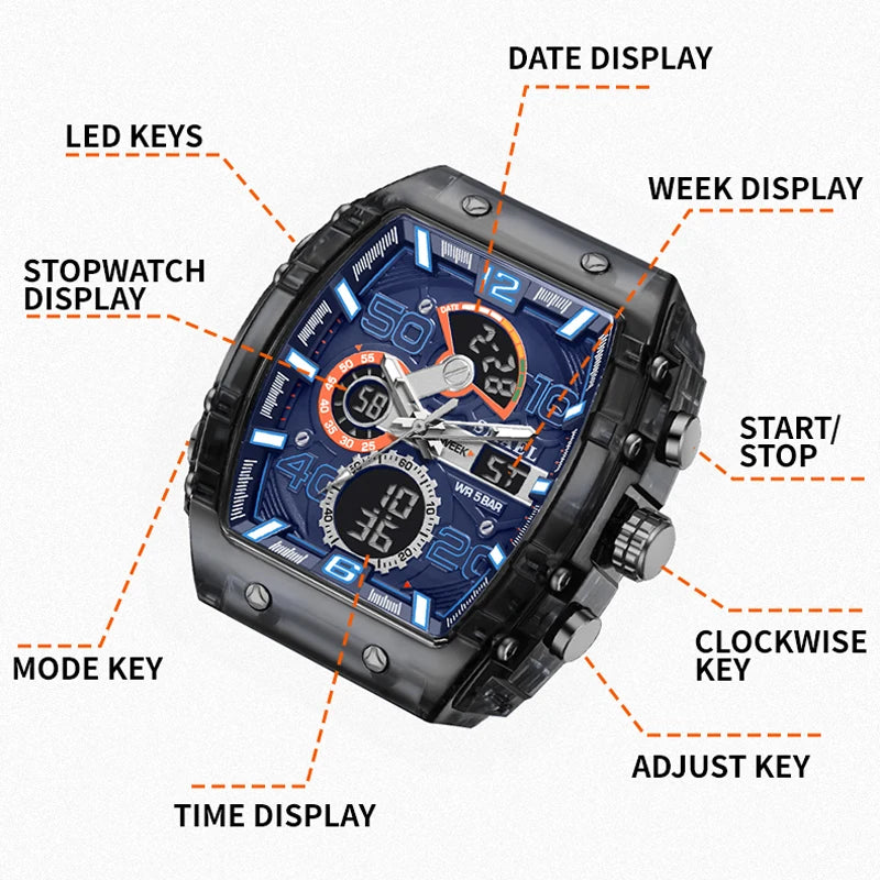 Tactical Chrono Elite - Military-Grade Dual Display Sports Watch
