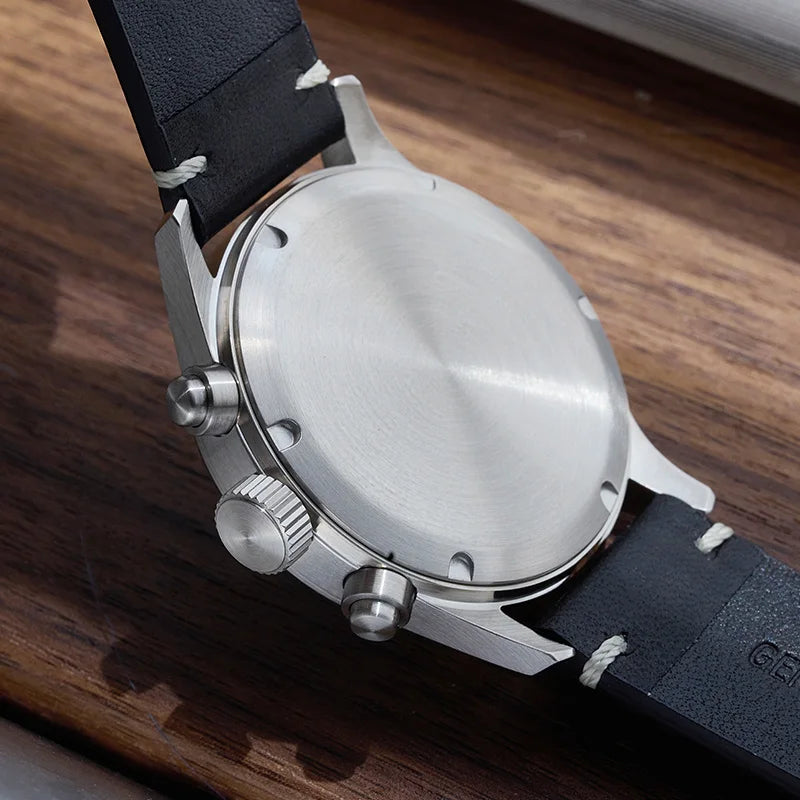 MF Solar Chronograph M069 39mm Military Style Calendar VS75 Stainless Steel Case Wristwatches