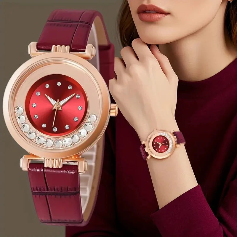 Quartz Watch For Women Wristwatch Women Pu Leather Watches Ladies Clock Fashion Female Watch Festival Gift Valentine's Day