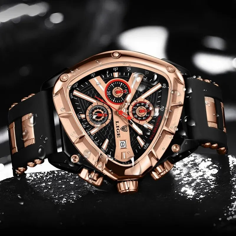 LIGE Original Luxury Men Watch Waterproof Sport Mens Quartz Wrist Watches Business Big Dial Wristwatches Relogio Masculino+BOX