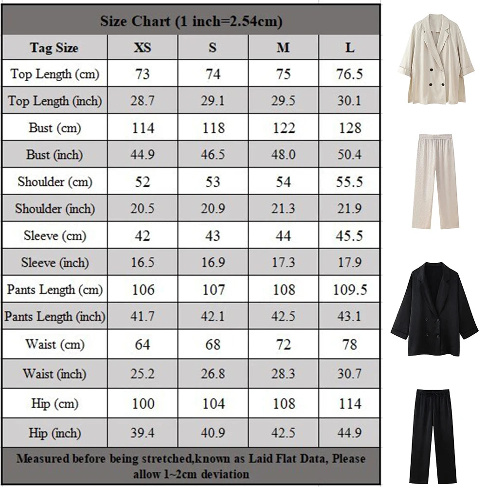 Women Autumn Wrinkle Double Breasted Blazer And Pants Suit Fashion Business Set