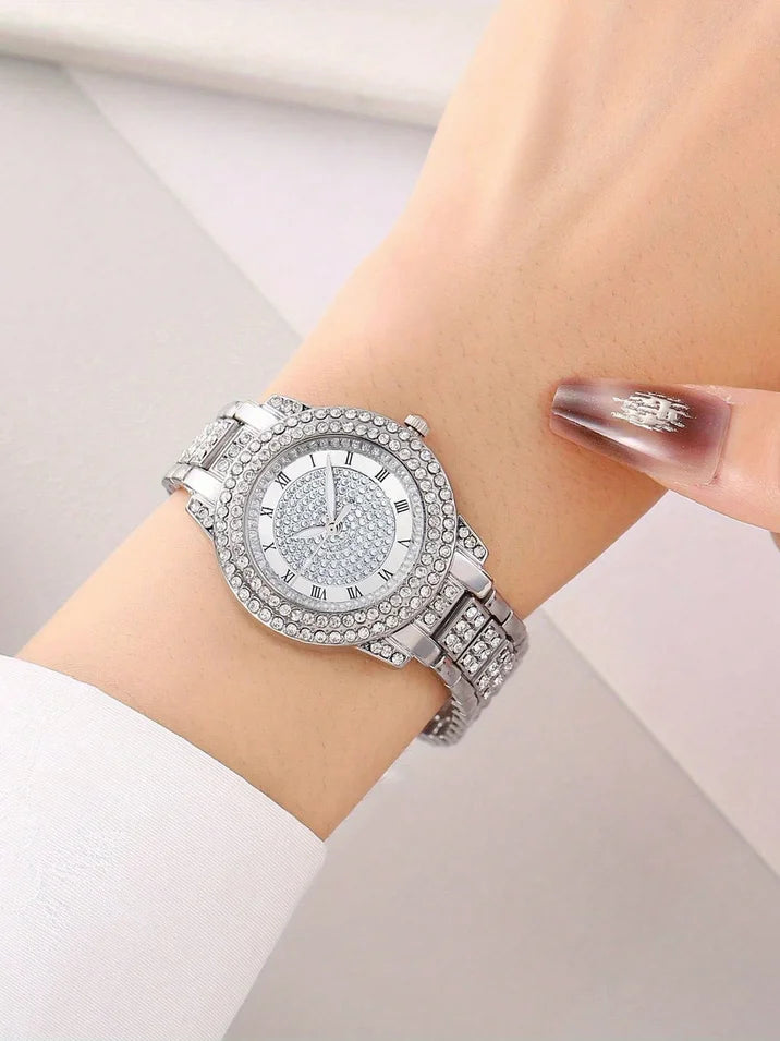 Women's Watches Fashion Original Quartz Wrist Watch for Ladies Roman Dial Dazzling Diamond Waterproof Luminous Luxury New