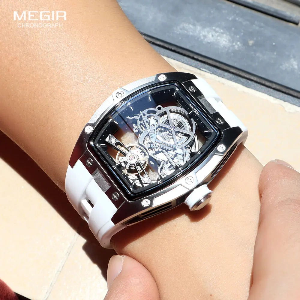 Skeleton Sport Automatic Watch - Silicone Band Waterproof