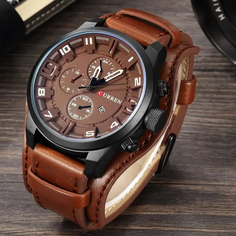 CURREN Men's Luxury Business Watch - Waterproof Quartz Date Display Timepiece