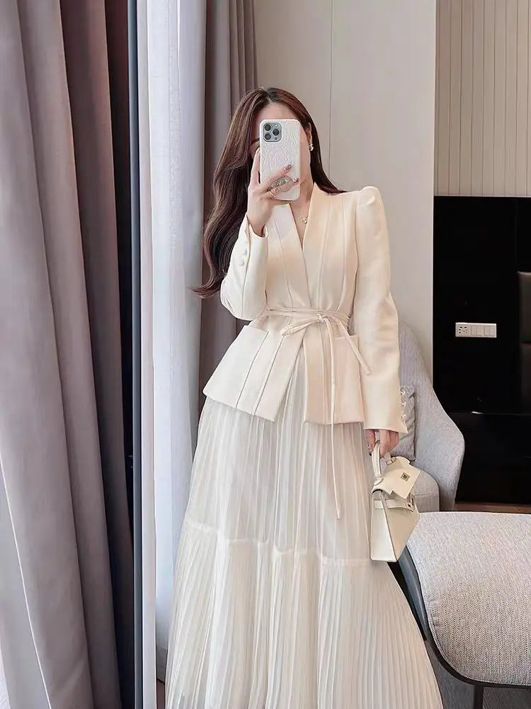 UNXX 2025 High-end Custom Floral Suits Women Spring and Autumn Matching Set Elegant Blazer Pencil Skirt 2 Pieces Office Lady