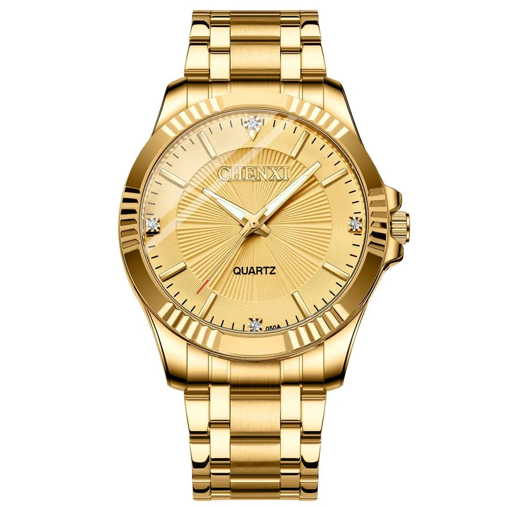 Golden Harmony - Luxury Diamond-Accented Couple's Watch Set