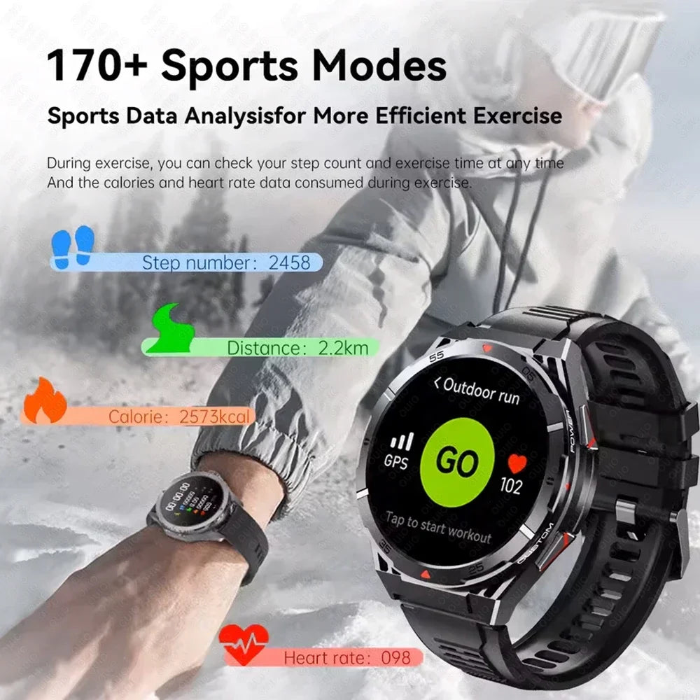 2025 New GPS Dual-Band satellite SmartWatch Men 1.43'' AMOLED Screen Compass Heart Rate BT Call IP69 10ATM Waterproof SmartWatch