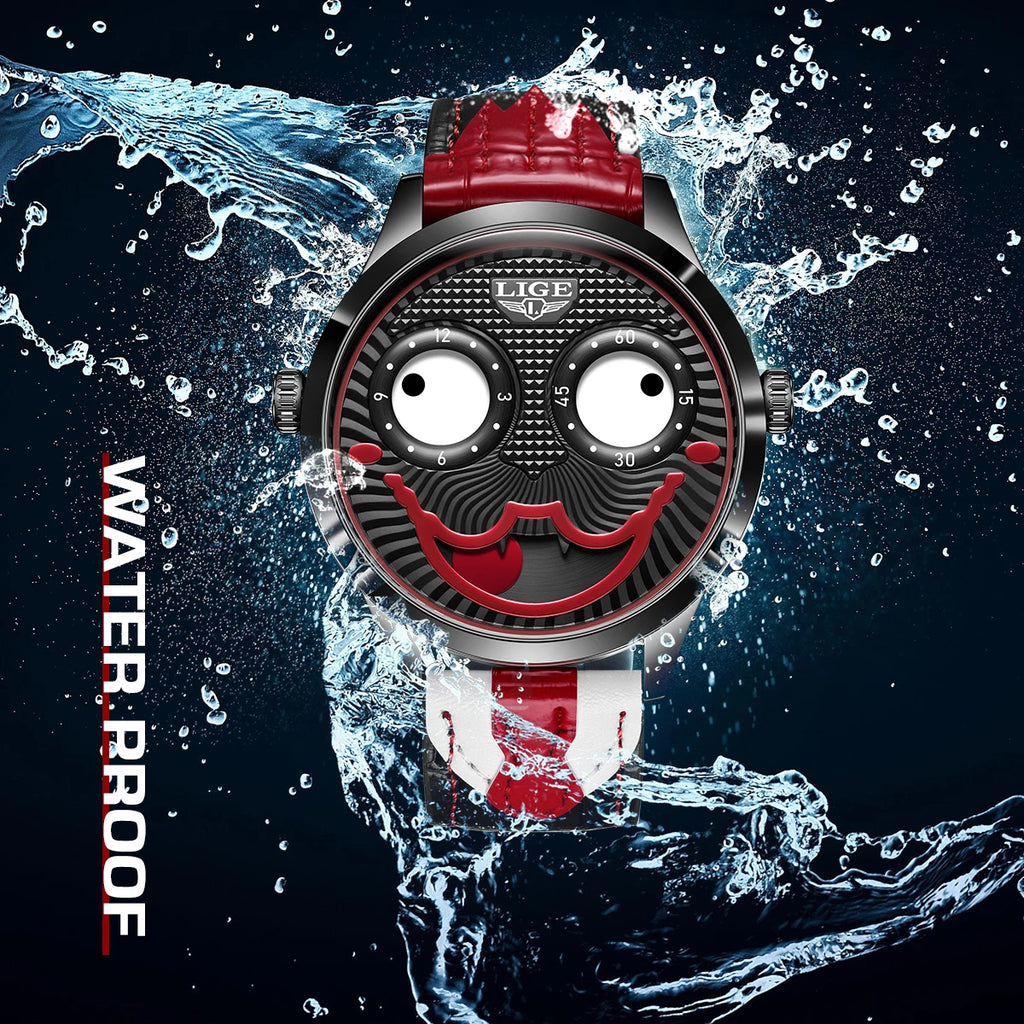 LIGE Joker's Edge - Unique Clown Dial Fashion Statement Watch