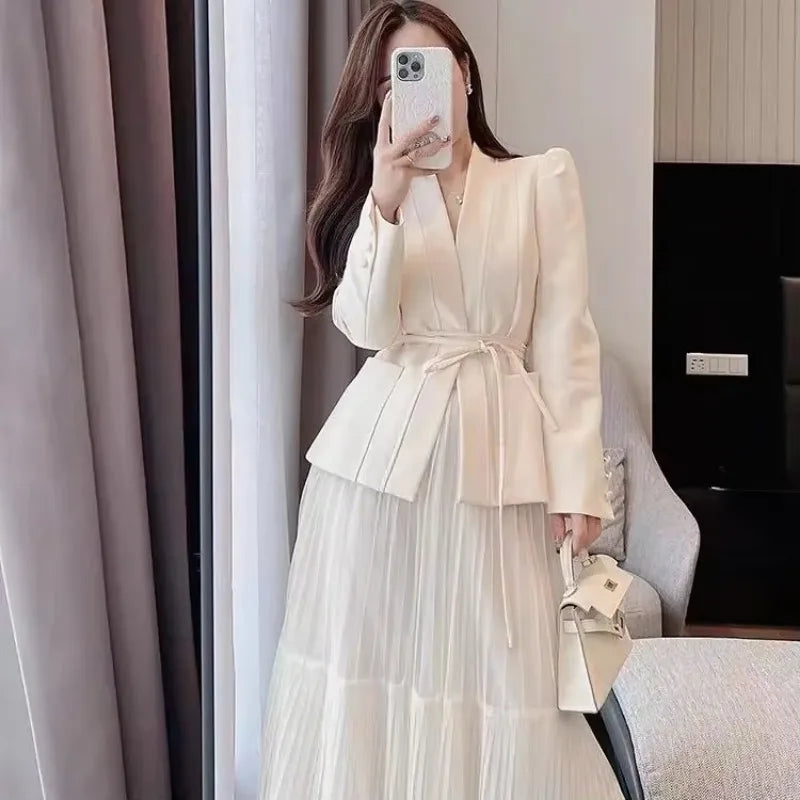 UNXX 2025 High-end Custom Floral Suits Women Spring and Autumn Matching Set Elegant Blazer Pencil Skirt 2 Pieces Office Lady
