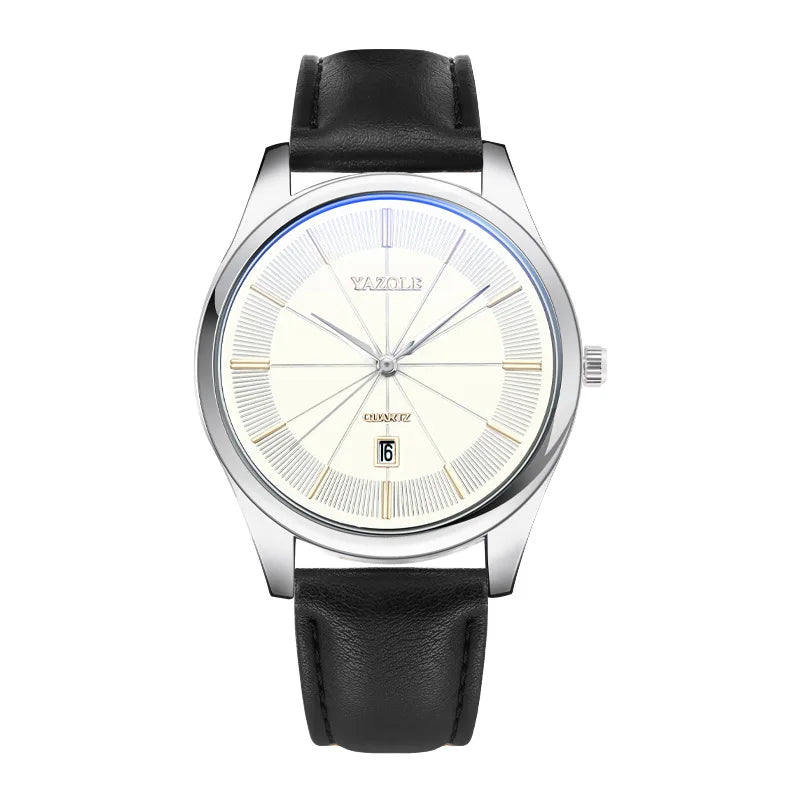 Men's Quartz Watch Basic Collection Series with 41mm Dial and Date Just Calendar Function Microfiber Strap Waterproof 30M