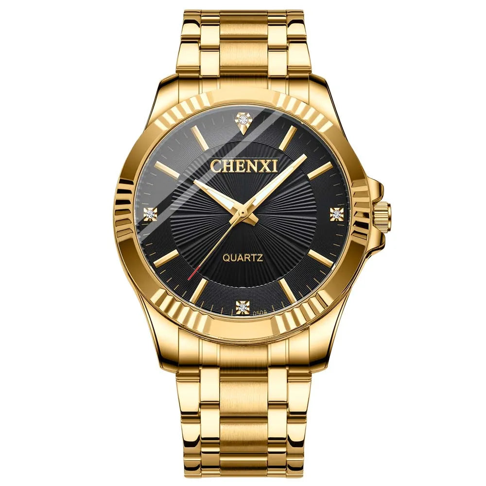 Golden Harmony - Luxury Diamond-Accented Couple's Watch Set