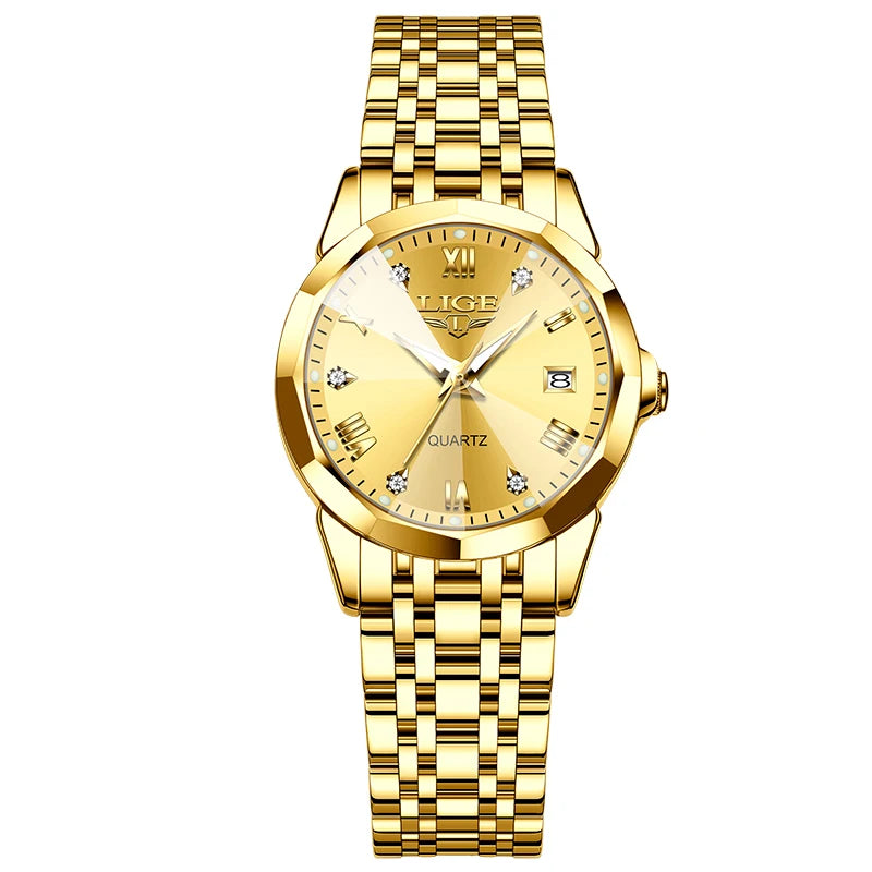 LIGE Top Luxury Elegant Women Watch Fashion Ladies Watch Waterproof Luminous Quartz Wristwatch Reloj Mujer Girlfriend Gifts+Box