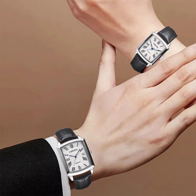 CHENXI 079A Couple Square Dial Watch