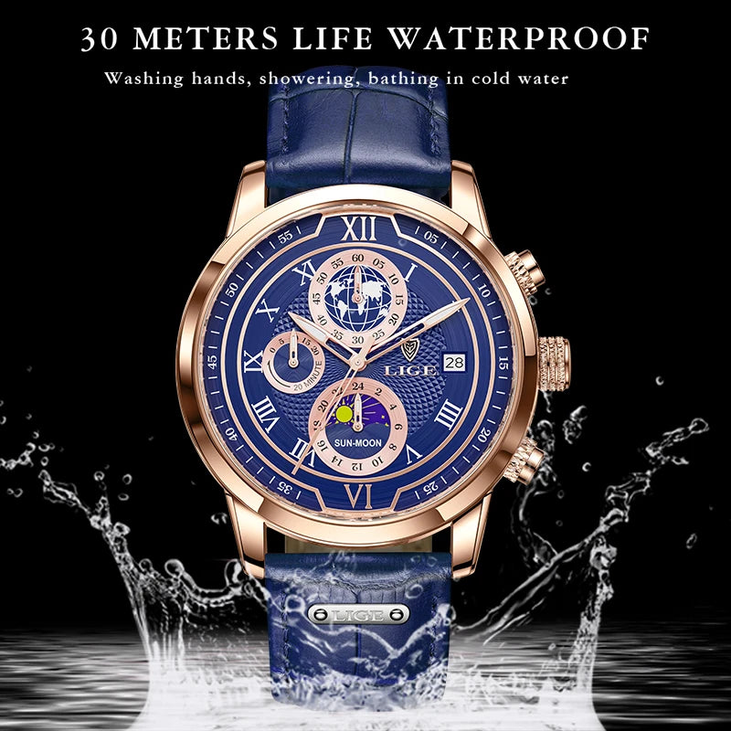 LIGE VersaLux Elite - Luxury Sport-Business Hybrid Chronograph